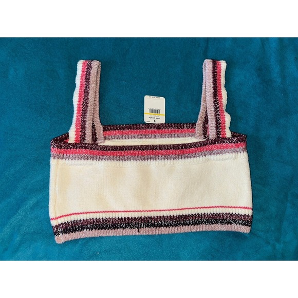 Free People Tops - Free People Sweater Knit Crop‎ Top Striped Sleeveless Casual Size Small